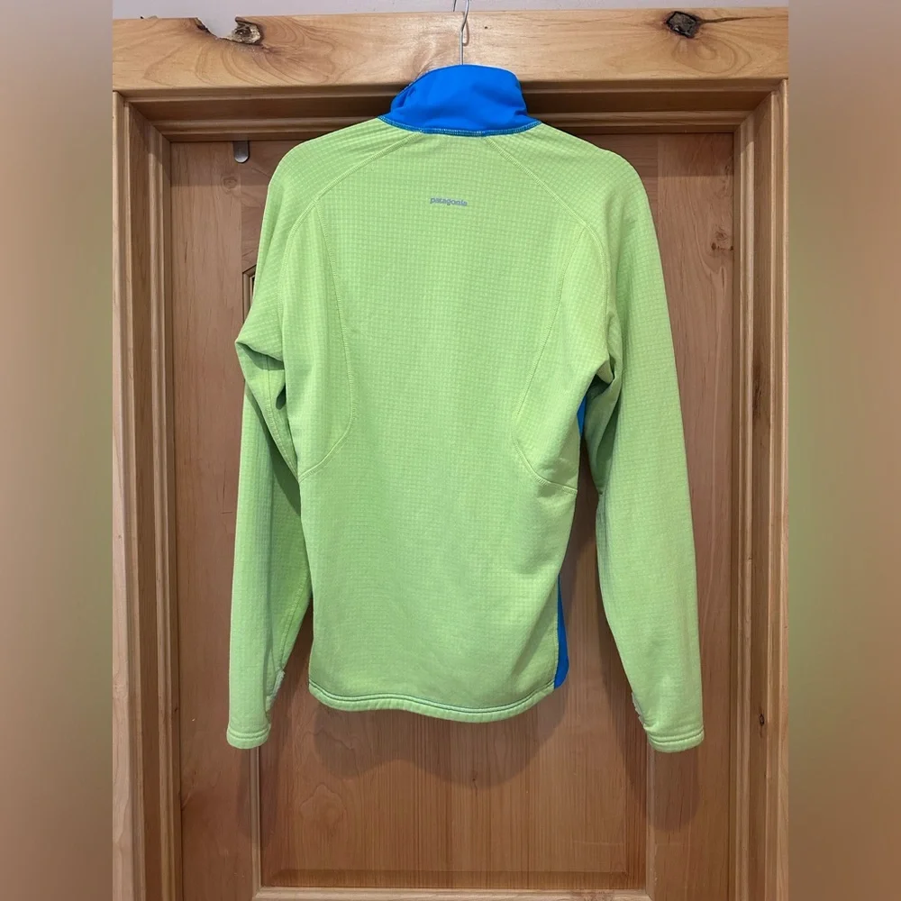 Patagonia Bright Blue and Lime Green 1/2 Zip Pullover - Picture 7 of 8